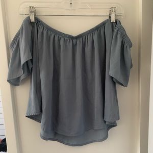 off the shoulder flowy cropped top